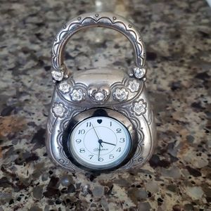 Brighton Purse Shaped Desk Clock Swarovski Crystal